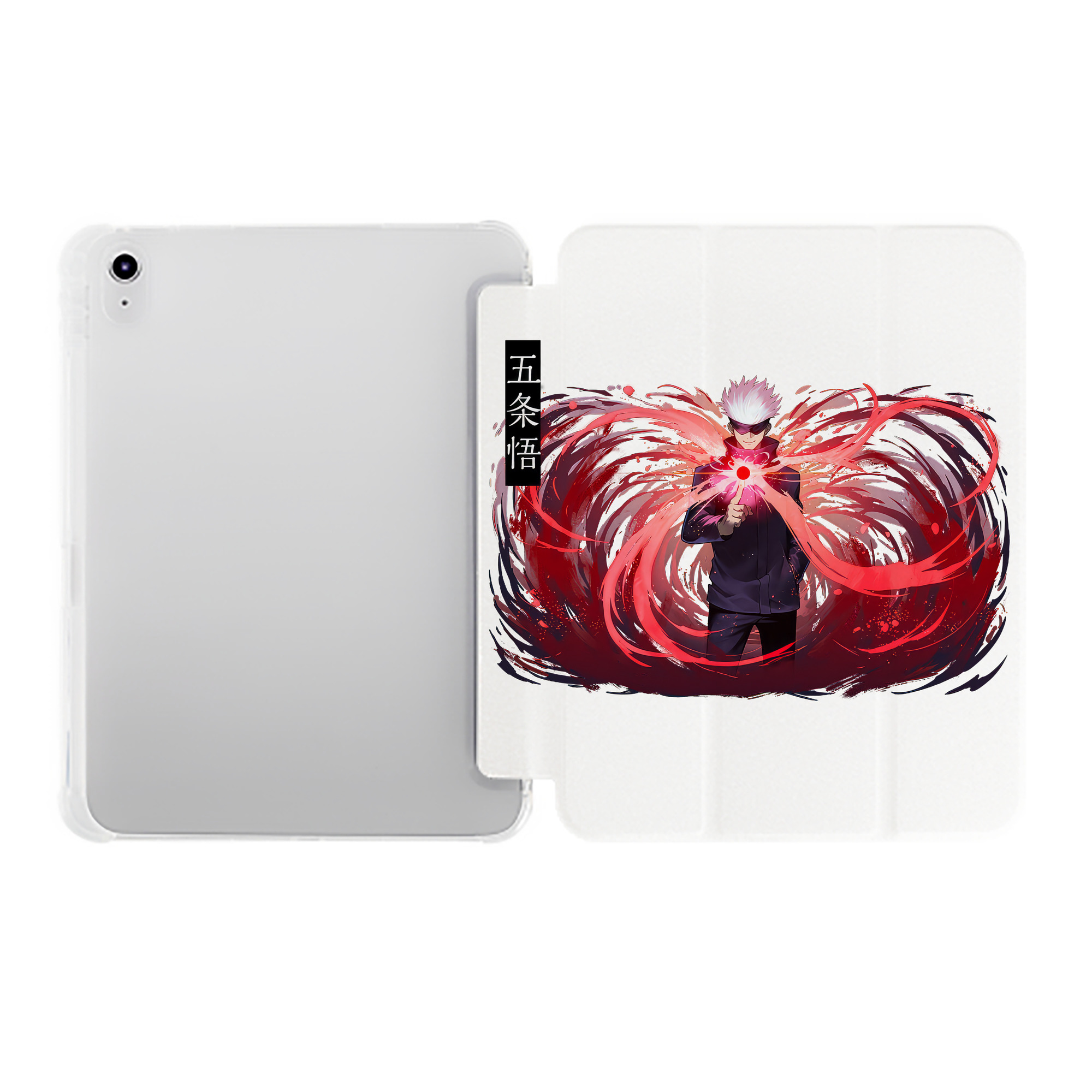 （画像用） 呪術廻戦 Jujutsu Kaisen IPad ケース ペン収納付き 三つ折りスタンド PUレザー×シリコン 対応機種9.5/10.5/10.9インチ